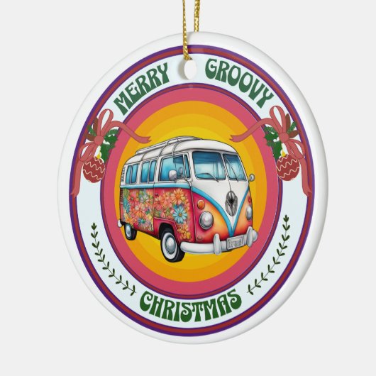 Vrolijk kerstfeest Hippie Van Ornament (Links)