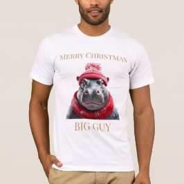 Vrolijk Kerstfeest Hippo beanie en sjaal Hoodie T-shirt