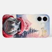 Vrolijk Kerstfeest Hippo Kerstmuts en sjaal Case-Mate iPhone Case (Achterkant (horizontaal))