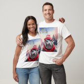Vrolijk Kerstfeest Hippo Kerstmuts en sjaal T-shirt (Unisex)