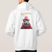 Vrolijk Kerstfeest Hippo muts en sjaal Hoodie (Achterkant)