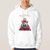 Vrolijk Kerstfeest Hippo muts en sjaal Hoodie (Voorkant)