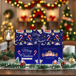 Vrolijk kerstfeest, HO! HO! Aangepaste blauwe uitn Kaart