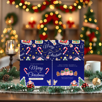 Vrolijk kerstfeest, HO! HO! Aangepaste blauwe uitn Kaart