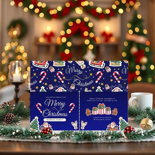 Vrolijk kerstfeest, HO! HO! Aangepaste blauwe uitn Kaart