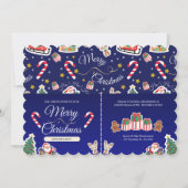 Vrolijk kerstfeest, HO! HO! Aangepaste blauwe uitn Kaart (Voorkant)