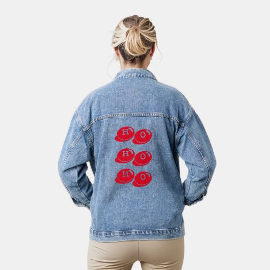 Vrolijk kerstfeest ho ho ho ho denim jacket (Model)