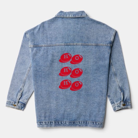 Vrolijk kerstfeest ho ho ho ho denim jacket (Achterkant)