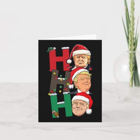 Vrolijk Kerstfeest Ho Ho Ho Trump Kerstlicht Kerst Kaart (Voorkant)
