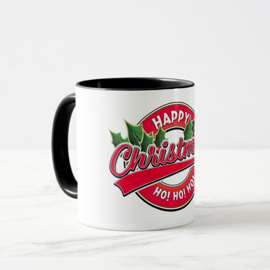 Vrolijk kerstfeest. Ho! Ho! Mok (Voorkant links)