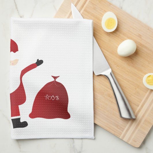 Vrolijk kerstfeest Ho Ho Santa Claus Candy Cane Theedoek (Quarter Fold)