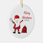 Vrolijk kerstfeest Ho Ho Santa Claus Keramisch Ornament (Rechts)
