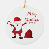 Vrolijk kerstfeest Ho Ho Santa Claus Keramisch Ornament (Voorkant)