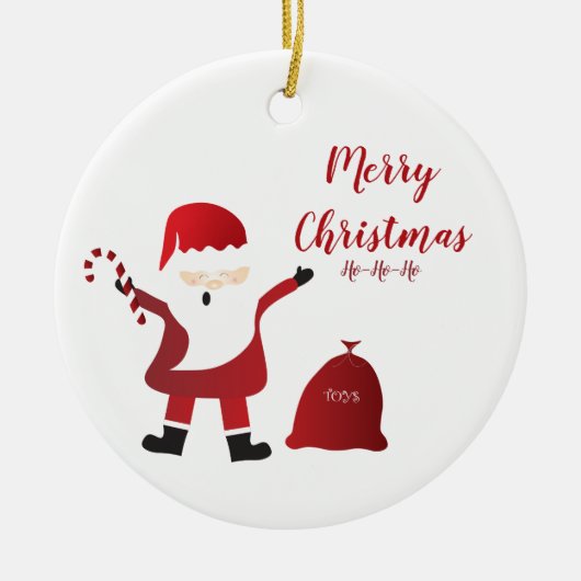 Vrolijk kerstfeest Ho Ho Santa Claus Keramisch Ornament (Voorkant)