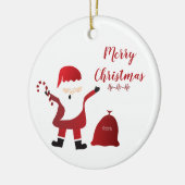 Vrolijk kerstfeest Ho Ho Santa Claus Keramisch Ornament (Links)