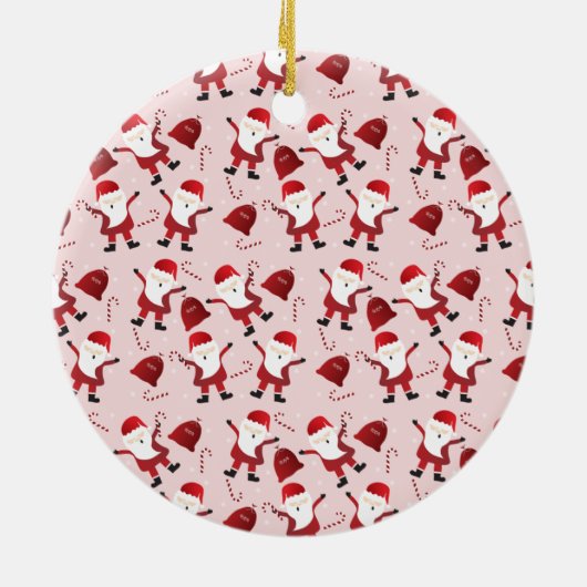 Vrolijk kerstfeest Ho Ho Santa Claus Keramisch Ornament (Achterkant)