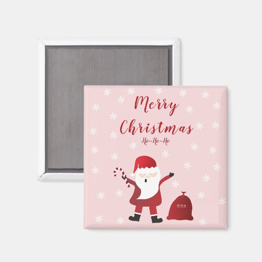 Vrolijk kerstfeest Ho Ho Santa Claus Magneet (Voorkant / Achterkant)