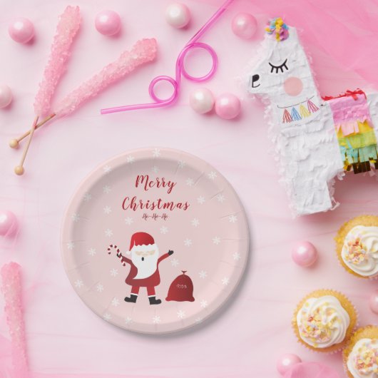 Vrolijk kerstfeest Ho Ho Santa Claus Papieren Bordje (Feest)