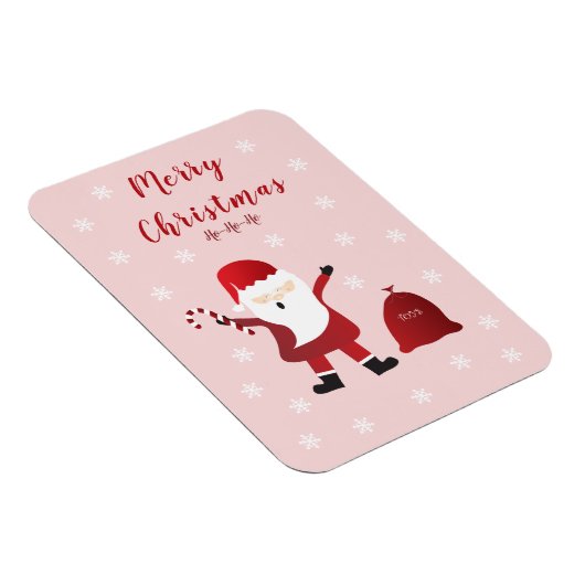 Vrolijk kerstfeest Ho Ho Santa Claus Red Magneet (Rechterzijde)