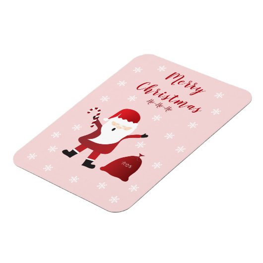 Vrolijk kerstfeest Ho Ho Santa Claus Red Magneet (Linkerzijde)
