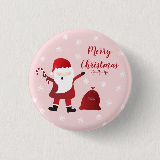 Vrolijk kerstfeest Ho Ho Santa Claus Ronde Button 3,2 Cm (Voorkant)