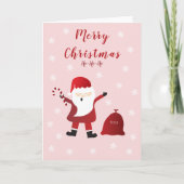 Vrolijk kerstfeest Ho Ho Santa Claus Snowflakes Kaart (Voorkant)