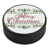 Vrolijk kerstfeest hockey puck (3/4)