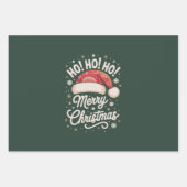 Vrolijk Kerstfeest HoHoHo Grappig Kerstman Hat Ker Inpakpapier Vel (Voorkant)
