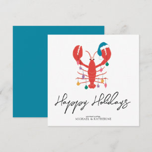 Vrolijk kerstfeest Holiday Beach Lobster Crab Feestdagenkaart