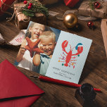 Vrolijk kerstfeest | Holiday Beach Lobster Crab Feestdagenkaart<br><div class="desc">Vrolijk kerstfeest | Holiday Beach Lobster Crab</div>