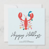 Vrolijk kerstfeest | Holiday Beach Lobster Crab Feestdagenkaart (Voorkant)