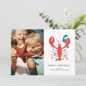 Vrolijk kerstfeest | Holiday Beach Lobster Crab Feestdagenkaart (Staand voorkant)