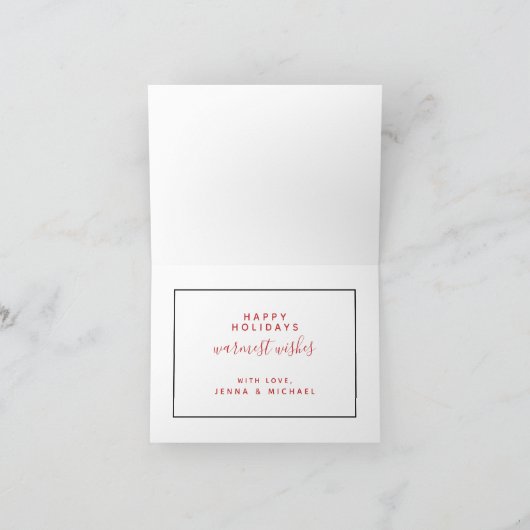 Vrolijk kerstfeest | Holiday Tropical Flamingo Kaart (Binnen)