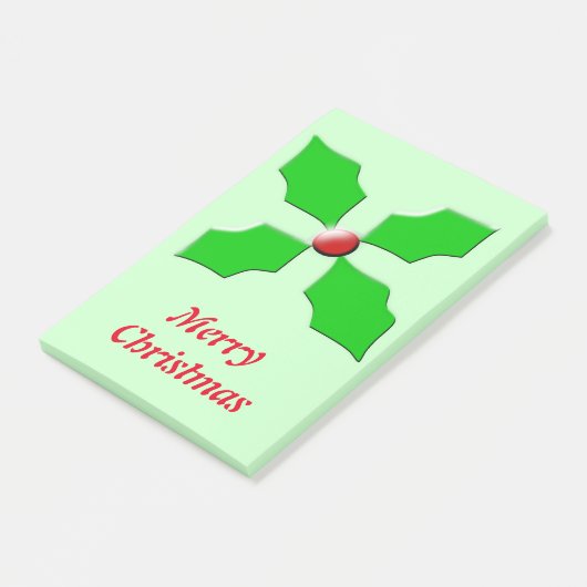 Vrolijk kerstfeest Holly Aangepast bericht Post-it® Notes (Schuin)