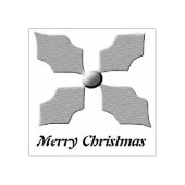Vrolijk kerstfeest Holly Aangepast hout Kunststemp Rubberstempel (Afrduk)