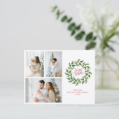 Vrolijk kerstfeest | Holly Berries | 3 Fotovakanti Briefkaart (Staand voorkant)