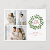 Vrolijk kerstfeest | Holly Berries | 3 Fotovakanti Briefkaart (Voorkant)