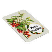 Vrolijk kerstfeest Holly Berries  Gift Magnet Magneet (Rechterzijde)