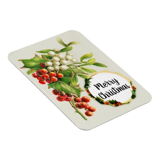 Vrolijk kerstfeest Holly Berries  Gift Magnet Magneet (Rechterzijde)