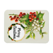 Vrolijk kerstfeest Holly Berries  Gift Magnet Magneet (Horizontaal)