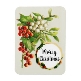 Vrolijk kerstfeest Holly Berries  Gift Magnet Magneet