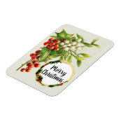 Vrolijk kerstfeest Holly Berries  Gift Magnet Magneet (Linkerzijde)