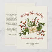 Vrolijk kerstfeest Holly Berries in de Miles Feestdagenkaart (Voorkant / Achterkant)