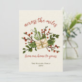 Vrolijk kerstfeest Holly Berries in de Miles Feestdagenkaart (Staand voorkant)