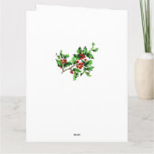 Vrolijk kerstfeest  Holly Berries met bericht Kaart (Achterkant)