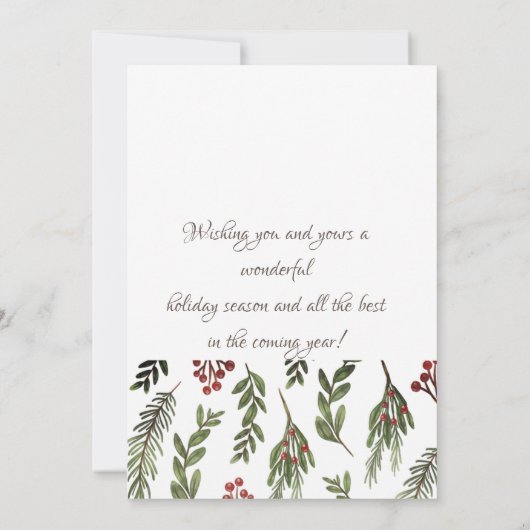 Vrolijk kerstfeest, Holly Berry Branches Foto (Achterkant)