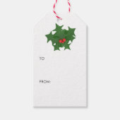 Vrolijk Kerstfeest Holly Berry Gift Labels Cadeaulabel (Voorkant)