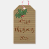 Vrolijk Kerstfeest Holly Berry Gift Labels Cadeaulabel (Achterkant)
