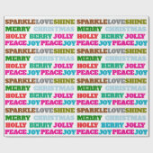 Vrolijk kerstfeest Holly Berry Jolly Peace Love Jo Cadeaupapier (Vlak)