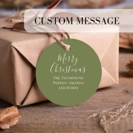 Vrolijk kerstfeest Holly bessen krans Bedankjes Labels